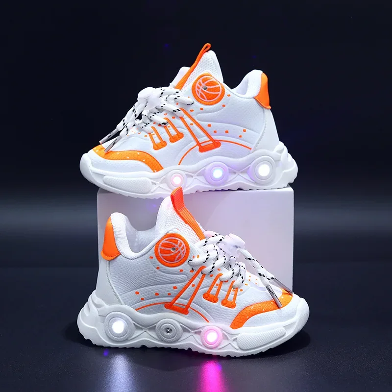 Young Children Shoe LED Luminous Sneakers for Kids Outdoor Light Running Shoes Flashing Light Casual Shoes Boy and Girl Trainers