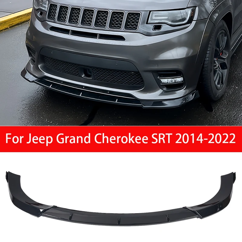 

Car Front Bumper Lip For Jeep Grand Cherokee SRT 2017-2021 Trackhawk 2018-2021 Spoiler Splitter Diffuser Carbon Fiber Style
