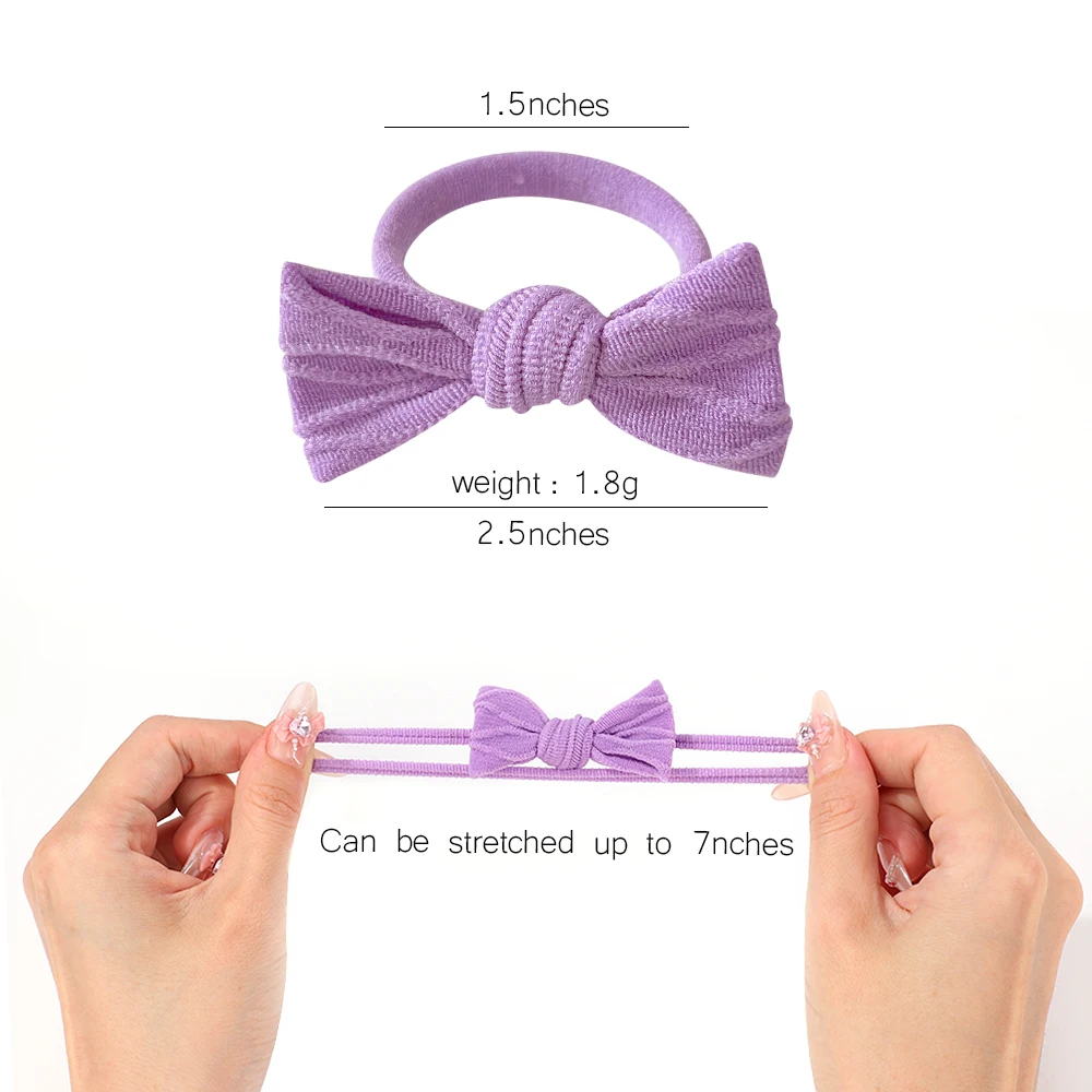 10Pcs Baby Girls Headband Toddler Soft Bow Hair Ring Rope Elastic Rubber Bands Accessories For Kids Ponytail Holder Headdress