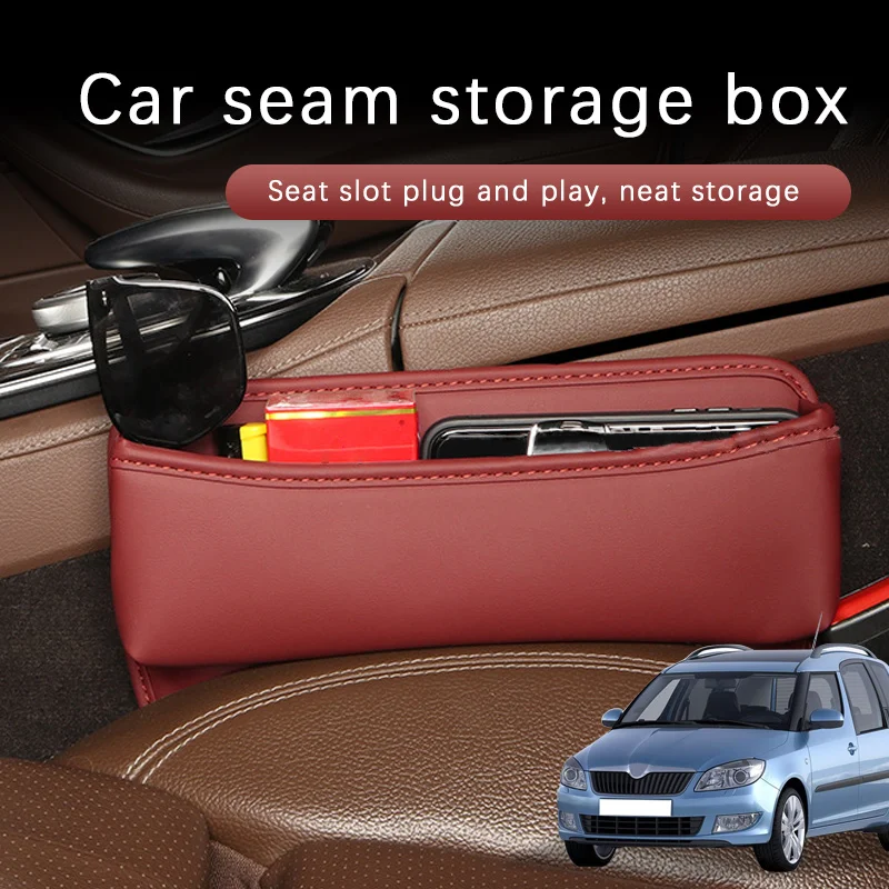 

Car Seat Gap Storage Box Driver Front Auto Seat Gap Filler Organizer Wallet Keys Card Storage Box For Skoda ROOMSTER