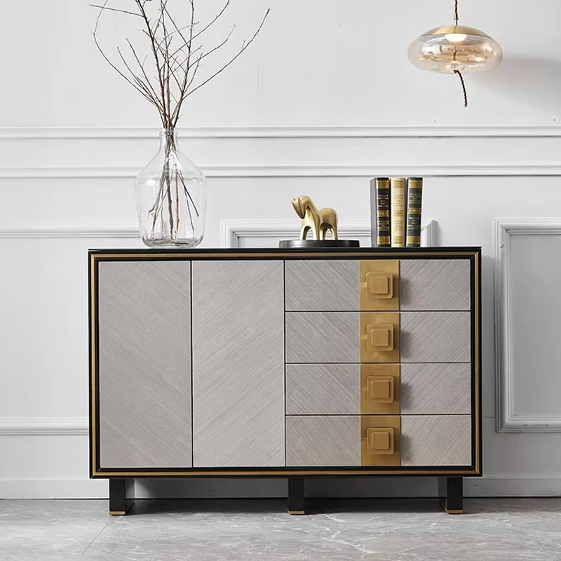 Deluxe Wooden Console Table Glass TV Stand Side Cabinet