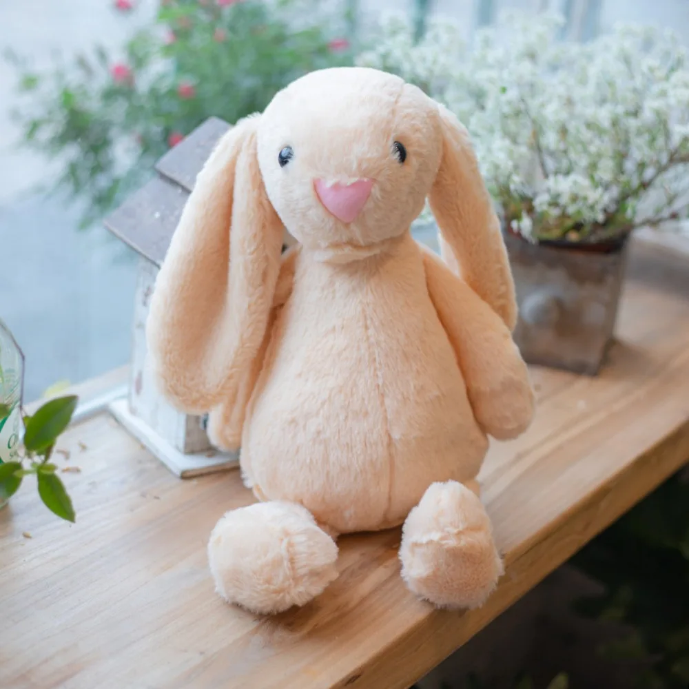 

With Long Ears Easter Rabbit Plush Doll PP Cotton Fluffy Easter Bonnie Rabbit Doll Soft Cartoon Plush Bunny Toys