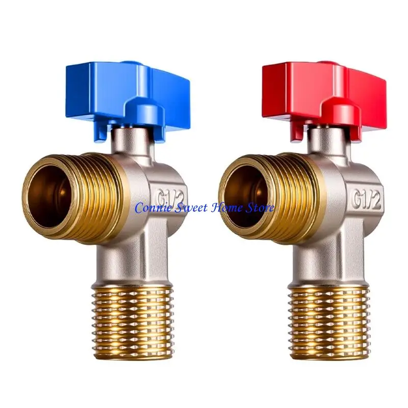 LXAF Hot/Cold Water Shut Off Valves Brass 1/2inch Turn Stop Valves Brass Plumbing Fitting for Hot/Cold Water Systems