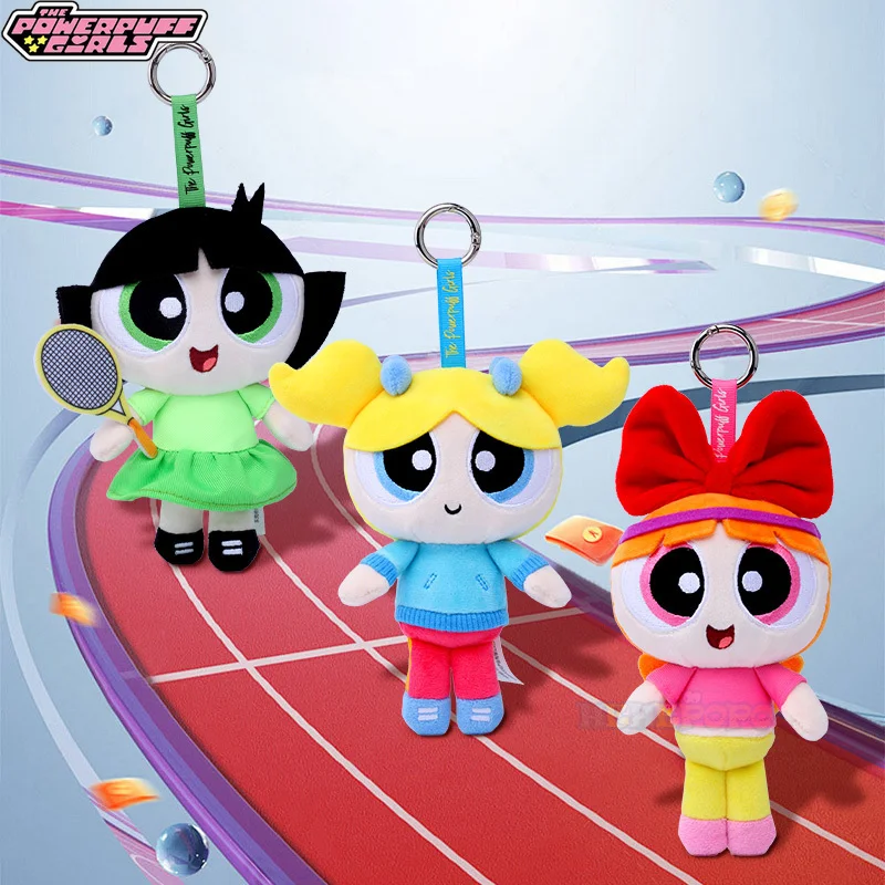 15cm New The Powerpuff Girls Plush Keychain – Fun and Adorable Accessory for Bags and Keys