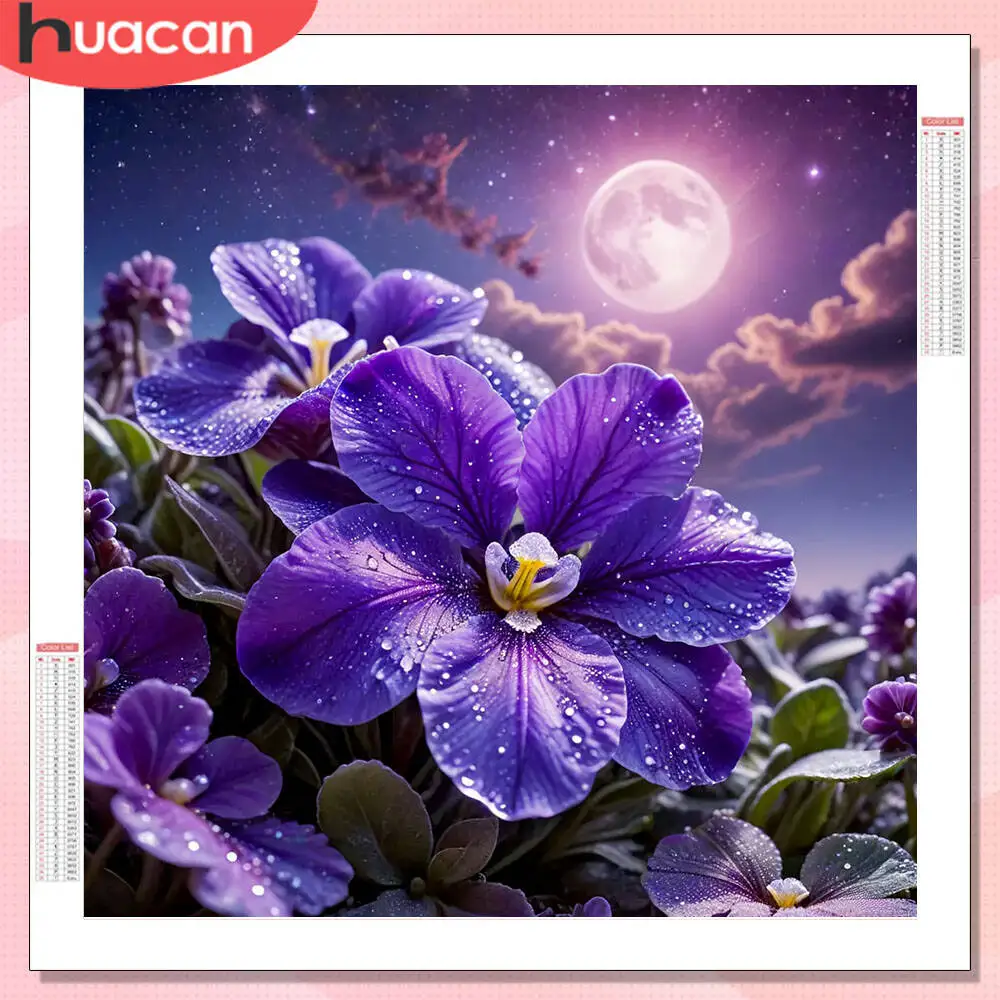 

HUACAN 5D Diamond Painting Lily Flower Full Square Round Drill Home Decor Diamond Mosaic Glory Floral Cross Stitch