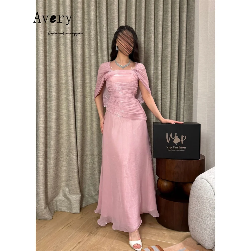 Avery Maßgeschneiderte Rosa A-Linien Trägerloses Knöchellanges Ballkleid 2026 Luxuriöses Damenkleid für Hochzeitsfeier Abendkleid