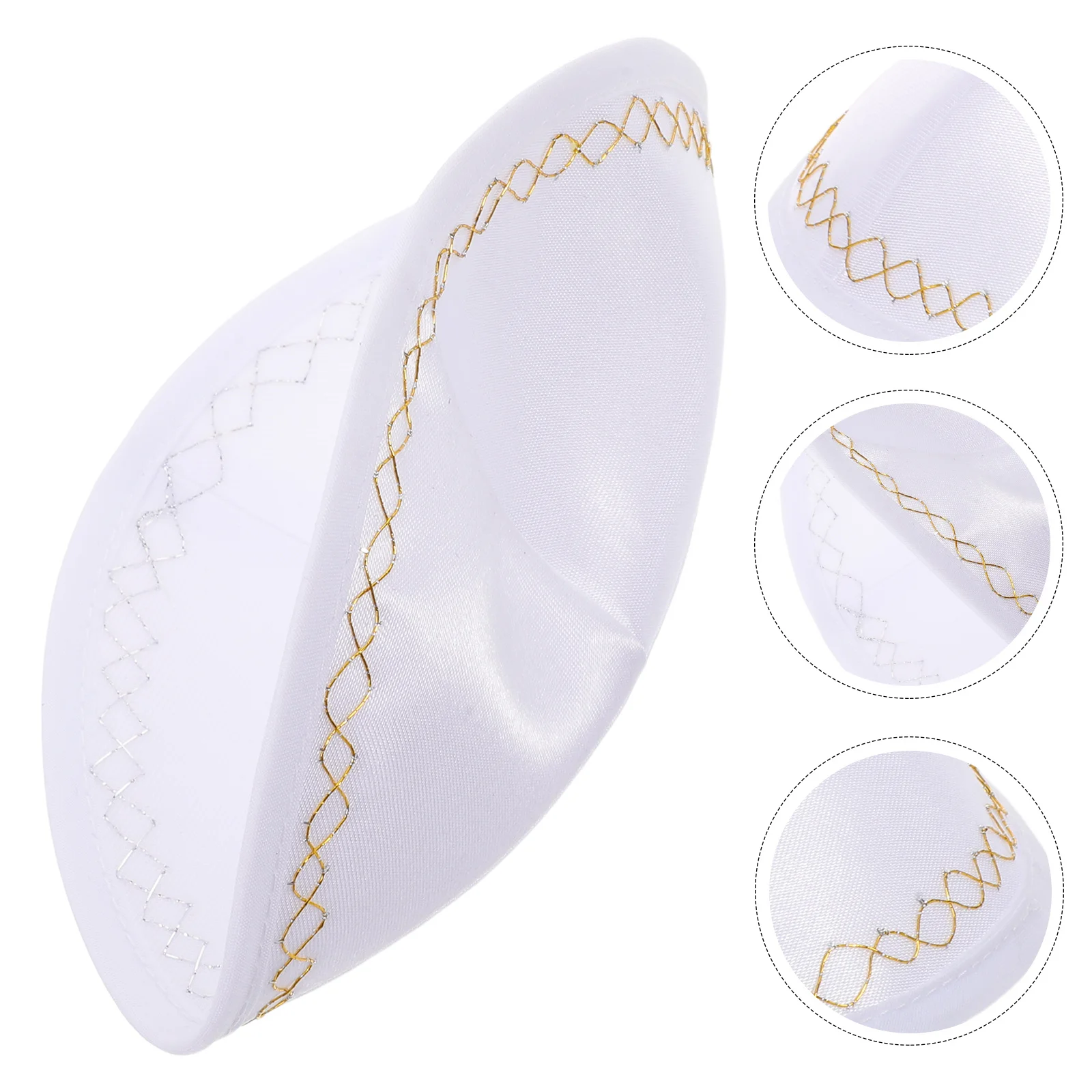

White Skullcap Prayer Kippah Men's Handmade Yarmulke Skull Cap Religious Head Covering for Worship Synagogue Bar Mitzvah