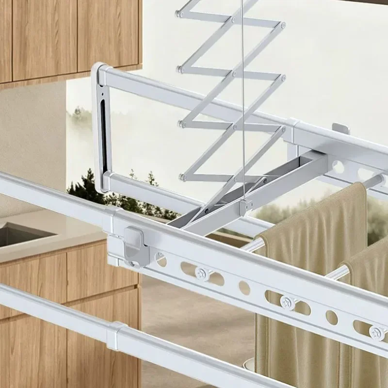 Electric Retractable Clothes Dryer Ceiling Hanger Foldable Smart Lift Aluminum Alloy with Light and Drying Function for Balcony