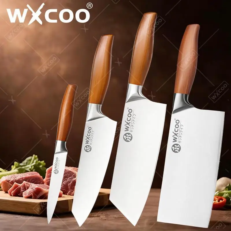 WXCOO Küchenmesser: Santoku, Tranchiermesser, Ausbeinmesser, Fleischbeil, Japanisches Kochmesser, Edelstahl-Schälmesser, Allzweckmesser, Sushi-Messer