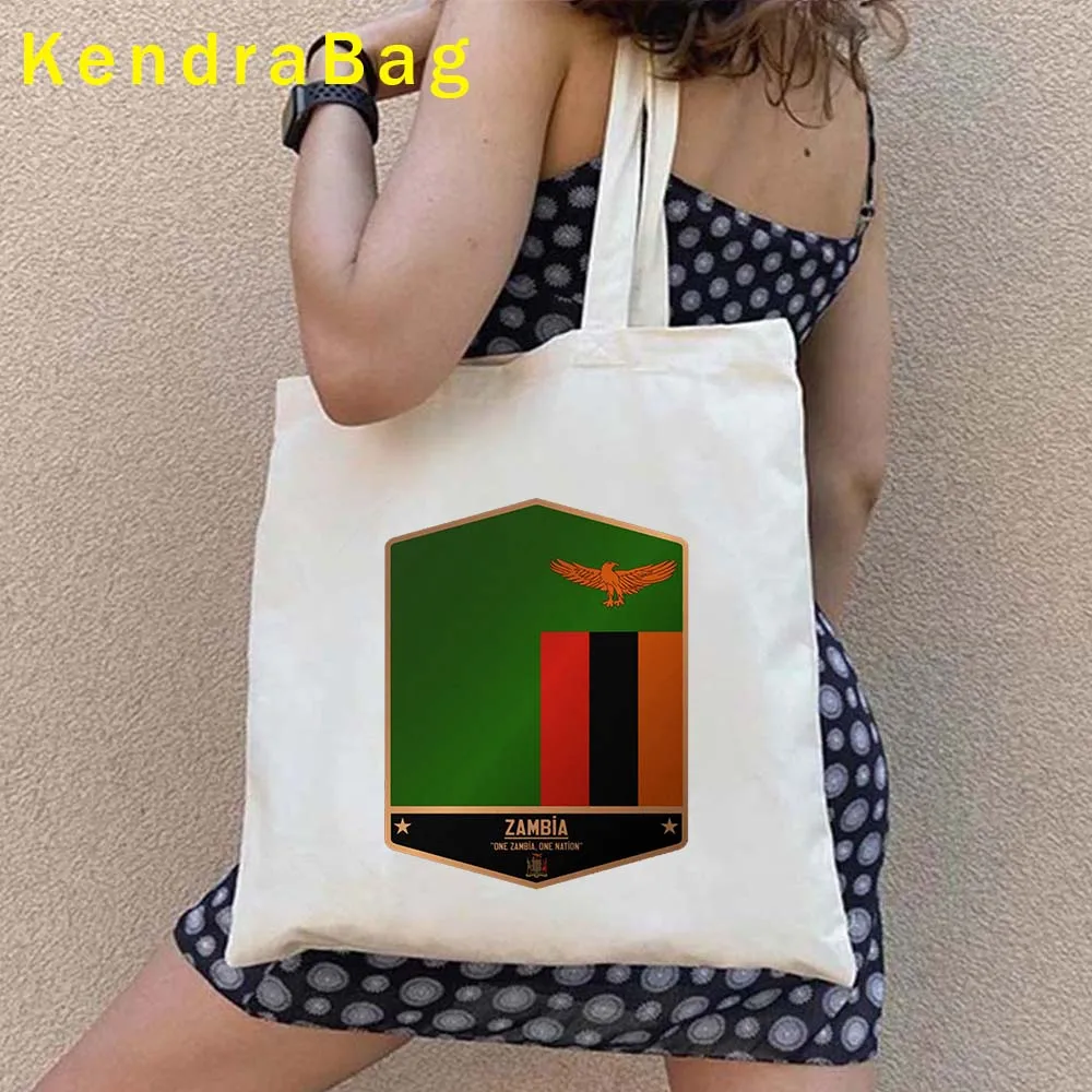 Zambian Country Map Sacola para Mulheres, Presente Bonito, Sacola, Eco Handbags, Lona, Mapa, África, Zambian, Patriótico, Amor, Coração, Harajuku