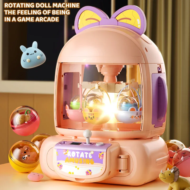 Claw Machine Toy for Kids Girl Boy Portable Plush Doll Grabber  with Music Toy Crane Machine Party Game Children Christmas Gifts