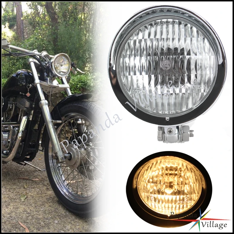 

Motorcycle Old School 12V Headlight 4.5 Inch Front High/Low Beam Headlamp For Harley Dyna Softail Bobber Cafe Racer Chopper