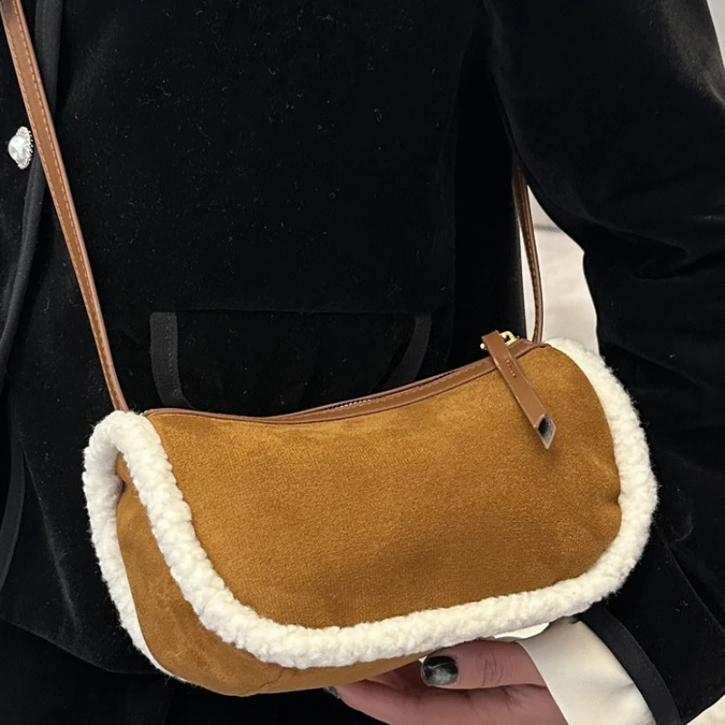 Lamb Hair Armpit Bag Crossbody Bags for Women Hair Fashion Women Shoulder Bags Designer Bag Purse and Handbags Bolsos De Mujer