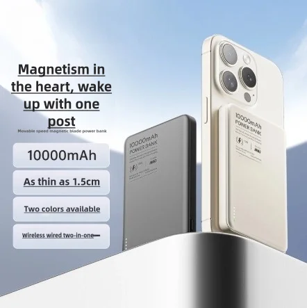 10000mAh Ultra-thin Magnetic Wireless Power Bank 20W Bidirectional Fast Charging Mobile Power Bank Suitable For Iphone 15 16