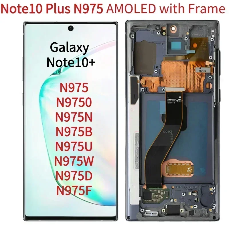 SUPER AMOLED Note 10+ Screen For Samsung Galaxy Note 10 Plus Lcd N975 N9750 N975F LCD Display With Touch Glass Screen Digitize