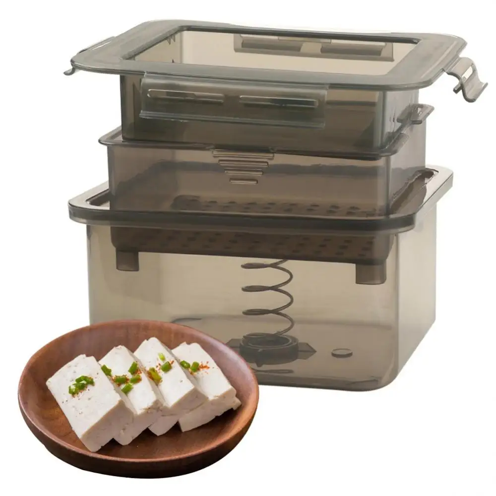 Tofu Press Tofu Drainer 3-Layer Tofu Press Making Mold Built-in Drainage Water Removing Tool Dishwasher Safe Kitchen Cooking