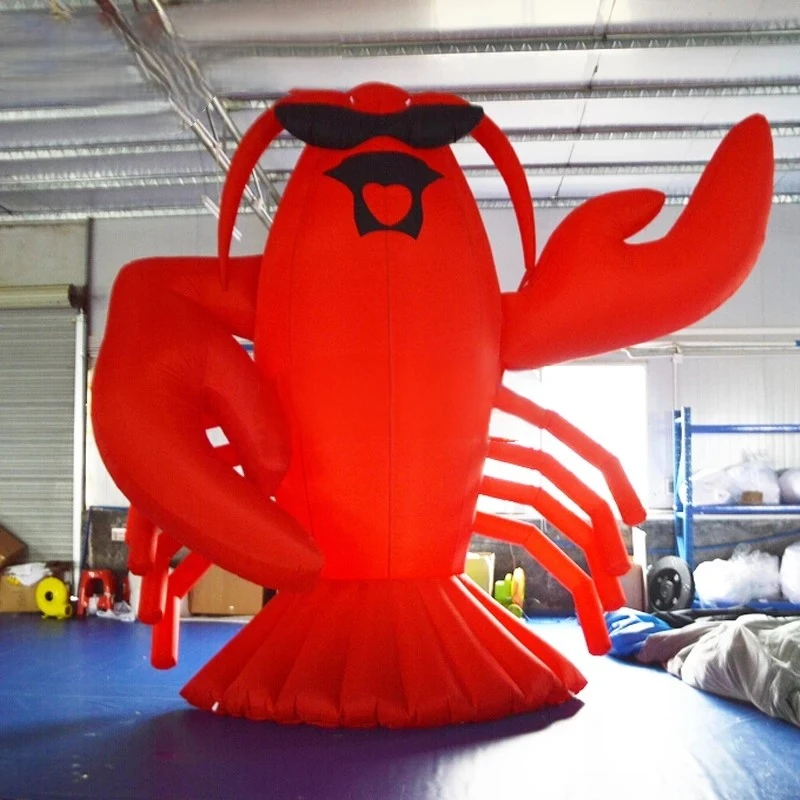 

4m High Outdoor Inflatable Lobster Crawfish Cartoon Inflatable Shrimp For Advertising Promotion And Restaurant Decor