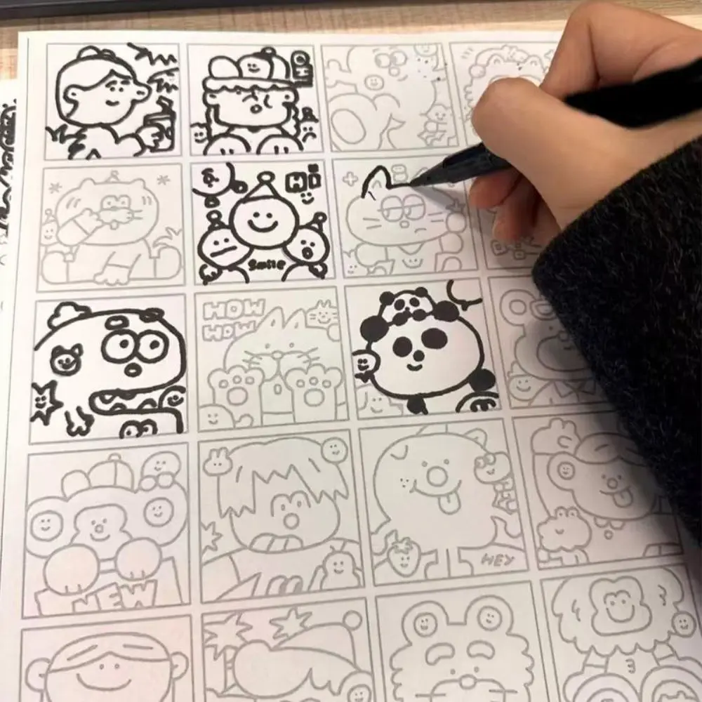 55Pcs Gifts Animal Cartoon Coloring Sheets Assorted Patterns with Bag Drawing Sheets Animal Coloring Pages Classroom Activity