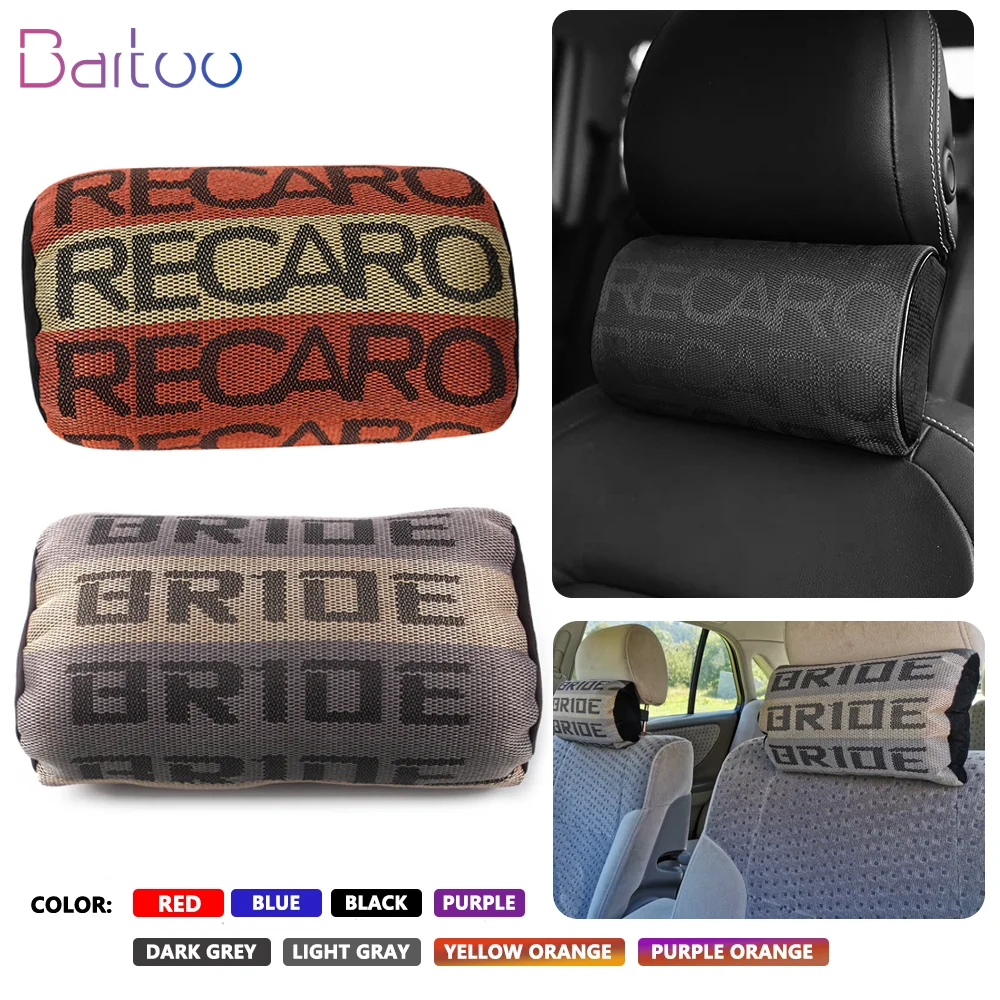 

New 1Pc Soft Head Pillow BRIDE RECARO Fabric Neck Pillow Seat Support Decor Headrest Neck Rest Cushion Hellaflush BAG043