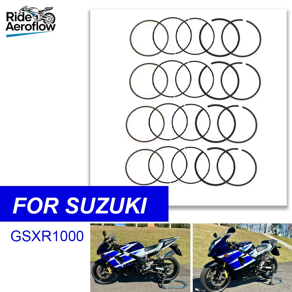 73mm Motorcycle Engine Cylinder Piston Rings Set for Suzuki GSX-R1000 2001 2002 2003 2004 12140-40F00-000 GSXR1000 GSXR 1000