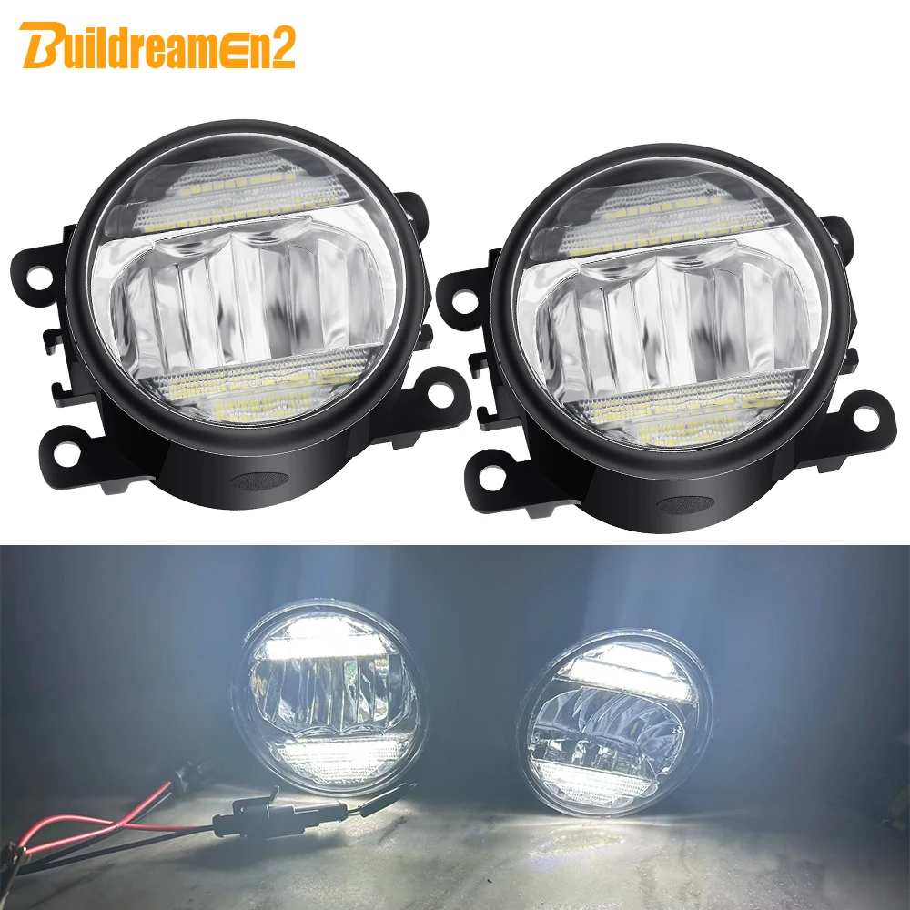 2IN1 Car Front Bumper LED Fog Light Assembly Daytime Running Lamp DRL 30W For Fiat 500 Punto Evo Panda Sedici Tipo Doblo Ducato