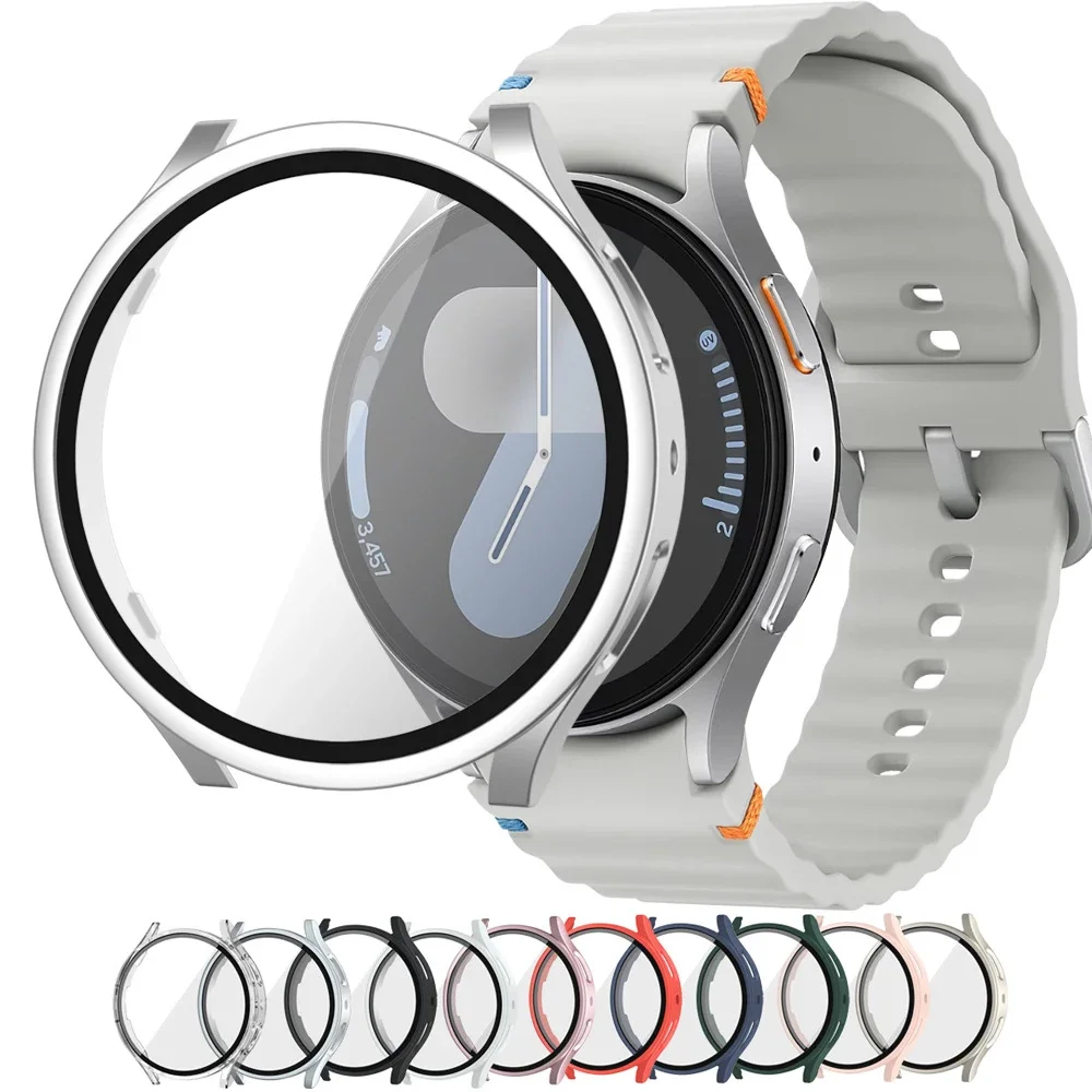 Plastikowe szkło + etui do Samsung Galaxy Watch 7 44 mm 40 mm pokrywa + osłona ekranu do Galaxy Watch FE 4/5/6 44 mm 40 mm matowa obudowa