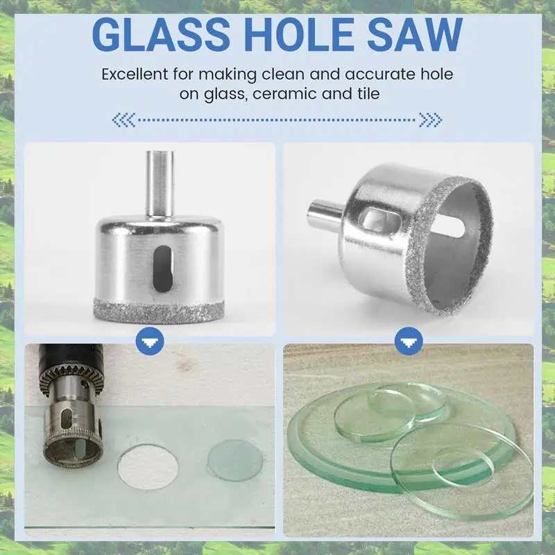 

A59Z-10Pcs 40Mm Diamond Tipped Tile Glass Hole Saw Drill Bit