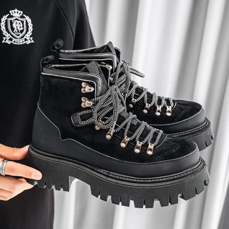 

Высокие вулканизированные туфли для скейтборда на платформе, мужские повседневные кроссовки, теннисная спортивная обувь, высококачественные уличные кроссовки на шнуровке, размеры 39-45