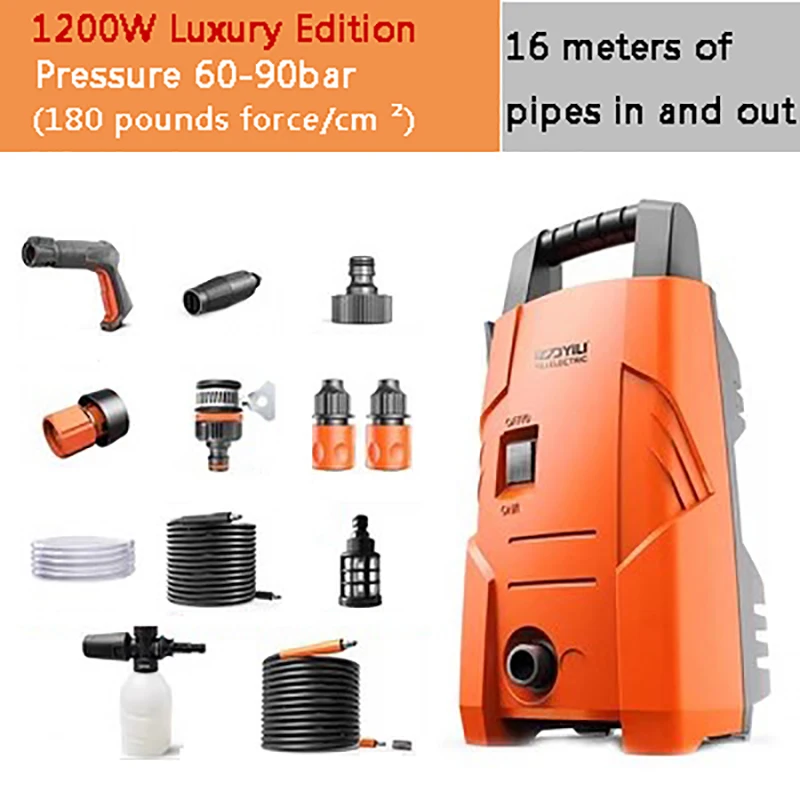 220V High Pressure Car Washing Machine Home Automatic Car Washing Pump Water Gun Car Washing Implement High Power Cleaning Tools