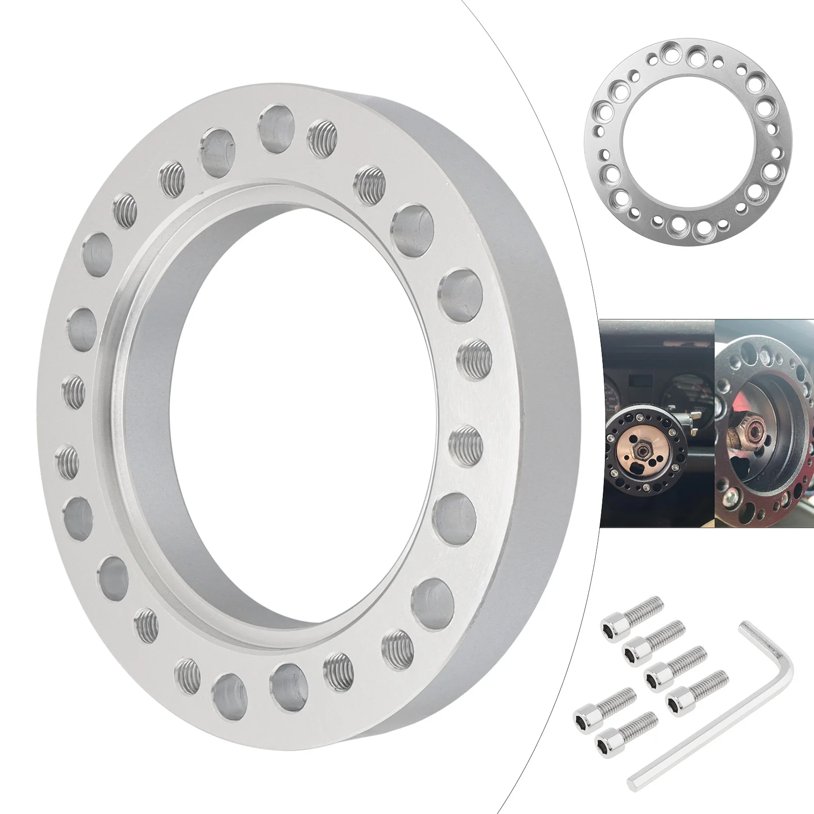 

1/2 inch Universal Aluminium Alloy Steering Wheel Hub Adapter Conversion Spacer