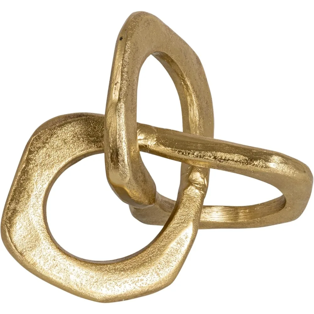 

Золотая абстрактная металлическая скульптура, фигурка современного искусства, домашний декор, статуя, идея подарка