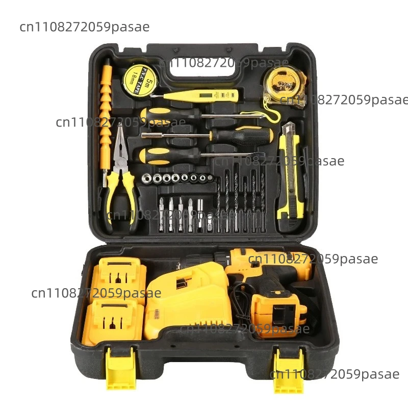 New impact electric drill household power tool set, multi-functional hand electric drill hardware combination toolbox