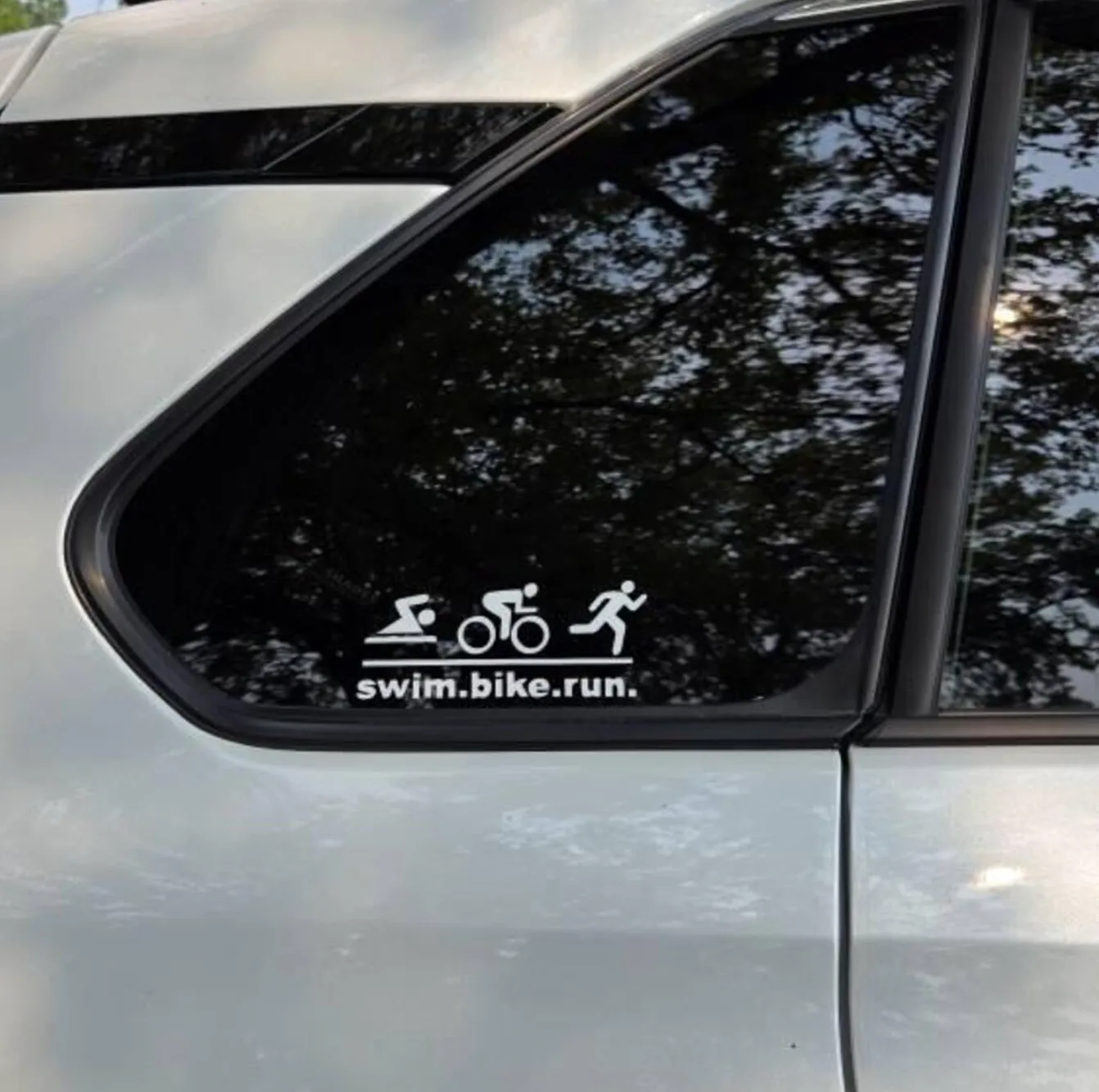 Custom Triathlon swim bike run Vinyl Car Window Bumper Decal Sticker run half marathon runner iron man Ultra Runner