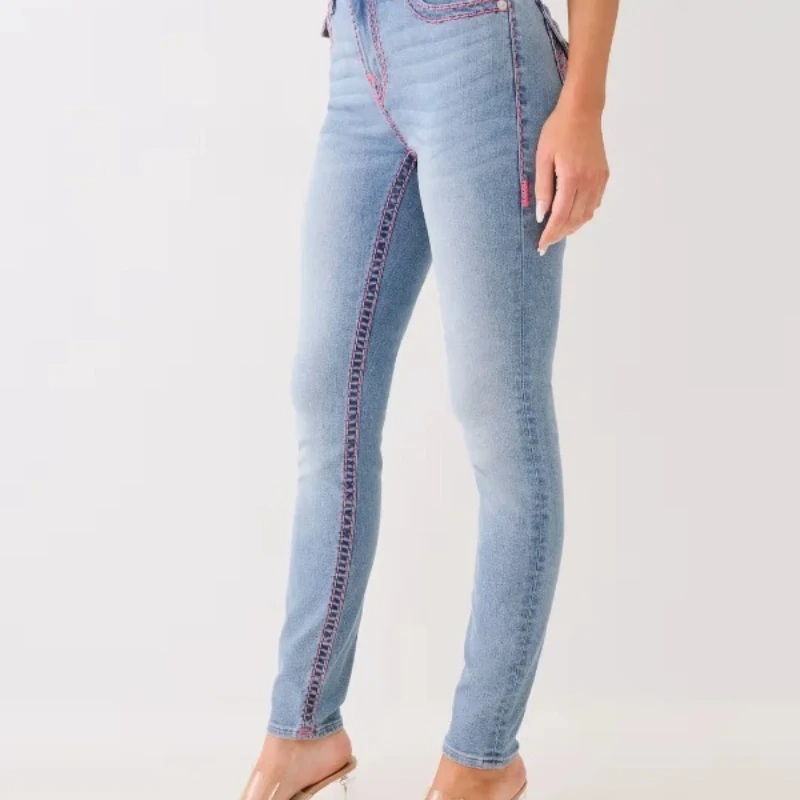 Sexy rétro bouddha brodé taille basse Jean femme jean slim à la mode Flare Jean décontracté pantalon lavé survêtement Denim pantalon