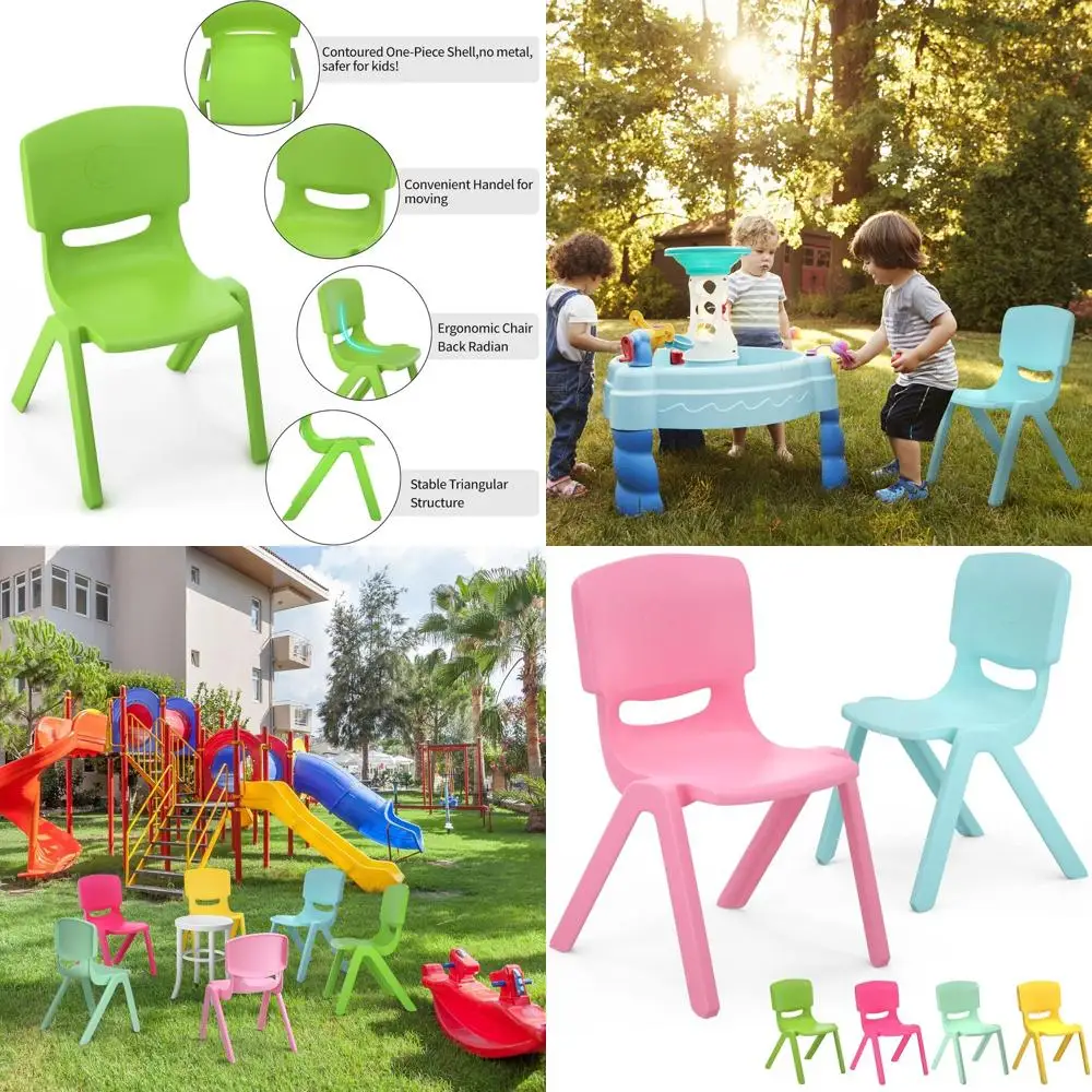 

Штабелируемые детские стулья с 11-мя сиденьями — красочные пластиковые школьные стулья для обучения, использования в помещении и на открытом воздухе