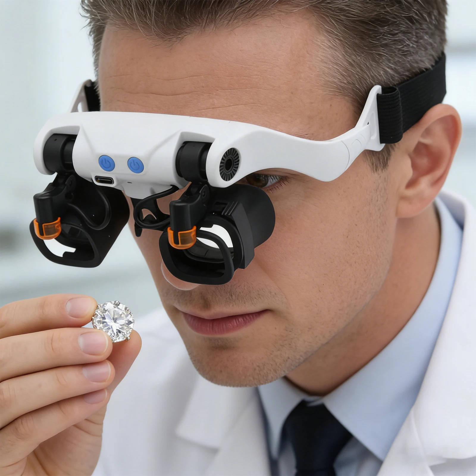 ヘッドバンド型拡大鏡 LEDライト付き ハンズフリー拡大鏡 - Jewelry Repair & Watches Reviews のレビューと価格