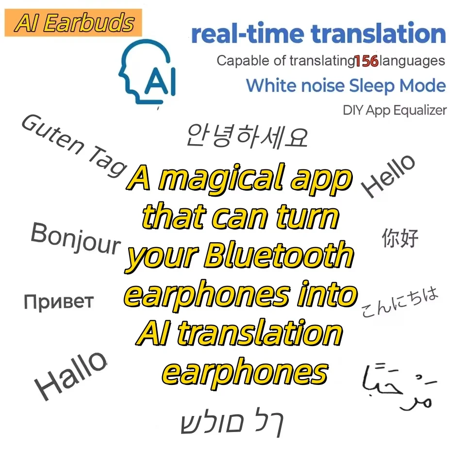 Traduction APP alimenté 156 langues traducteur IOS18 ANC casque Bluetooth avec suppression active du bruit résumé aux réunions