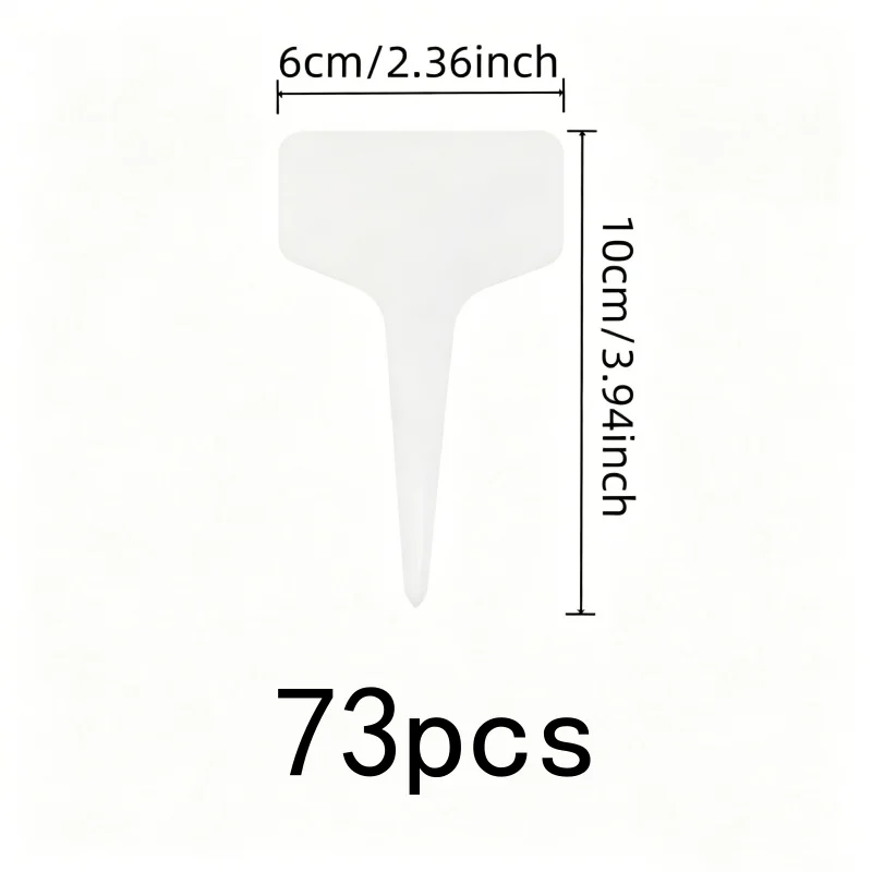 White T-Shape Design White Garden Labels, 73 pcs, Indoor Potted Plants, Easy Insert Into Soil for Outdoor Garden Marking