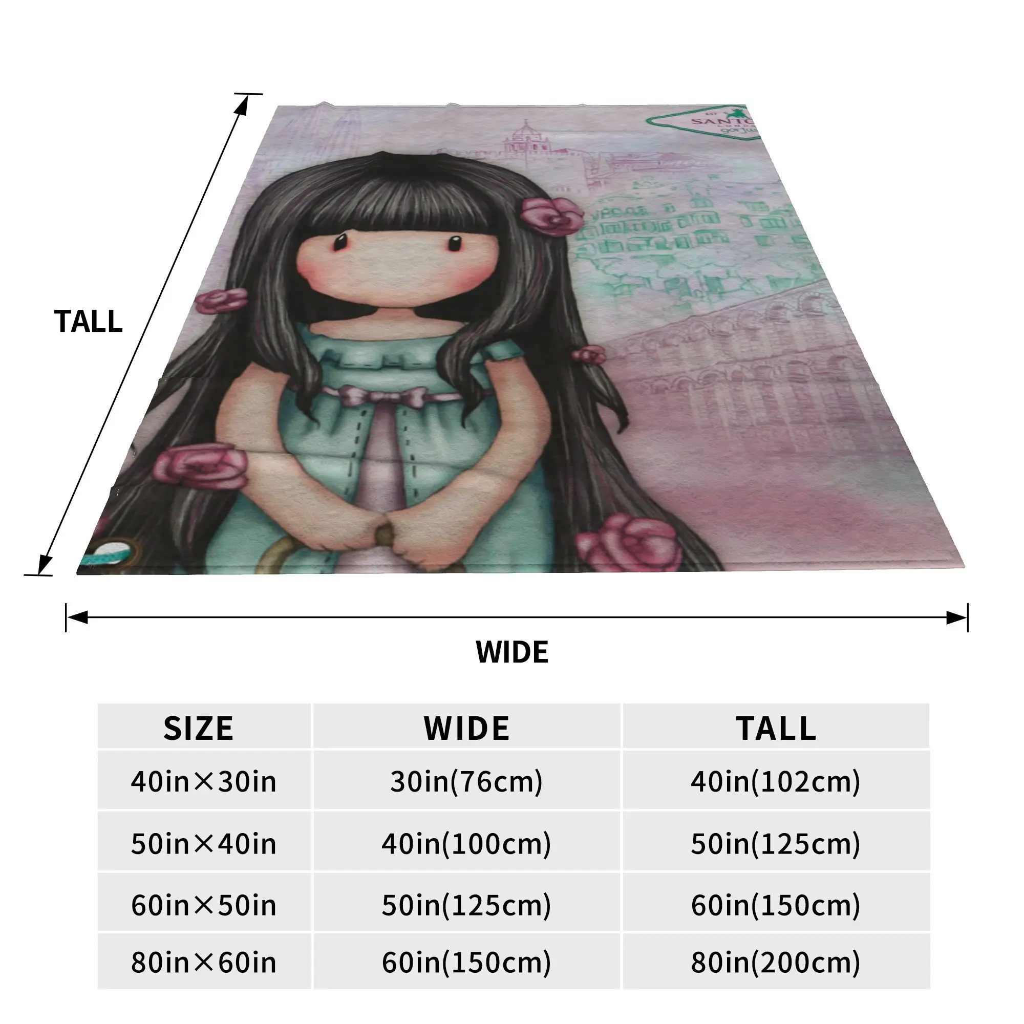 Santoro Gorjuss  Blanket Soft Warm Flannel Throw Blanket Cover for Bed Living room Picnic Travel Home Couch