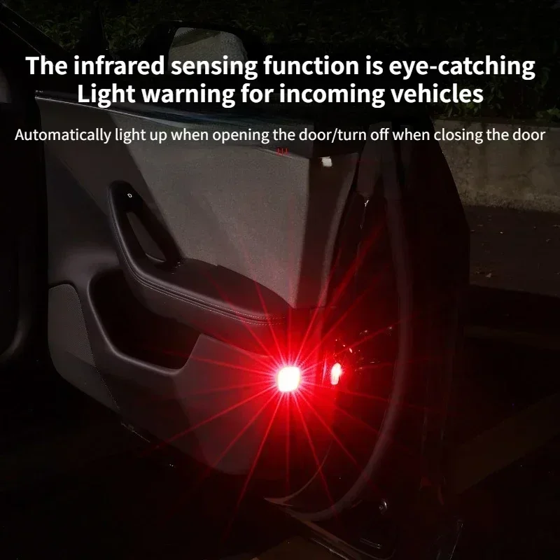 Car Door Warning Light for Tesla Model 3/Y/3+ Juniper 2025 Strong Flashing Light Warning LED Lamp Anti-collision Accessories