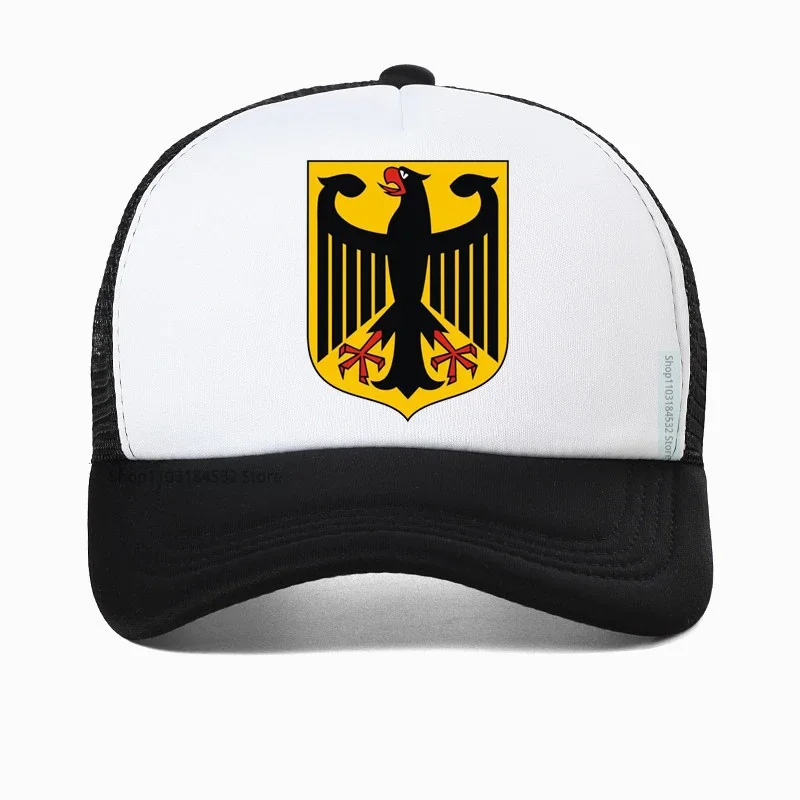 

GERMAN EAGLE men capGERMANY STATE COAT OF ARMS logo Baseball Caps summer Breathable Mesh Trucker hats deutschland hat