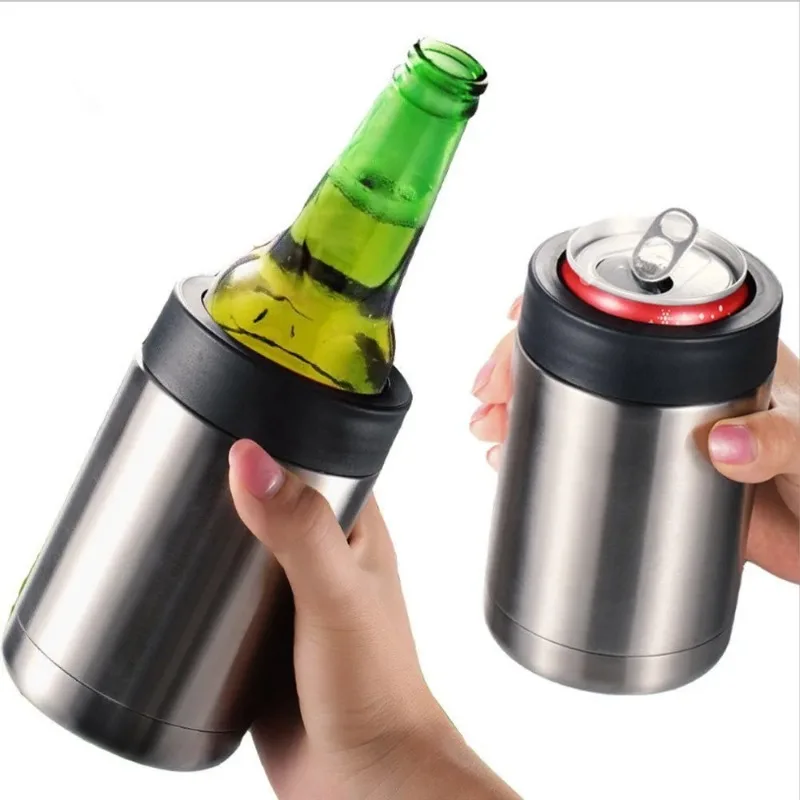 12 OZ Stainless Steel Double Wall Vacuum Insulated Beer Bottle Cold Keeper Can Bottle Holder Beer Bottle Cooler Bar Accessories