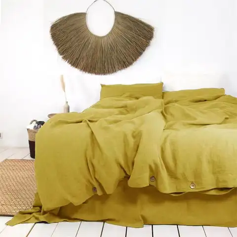 100% French Linen Duvet Cover Stone-Washed Natural Comfortable Queen Size Quilt Comforter Cover Durable Healthy Home Textiles Be