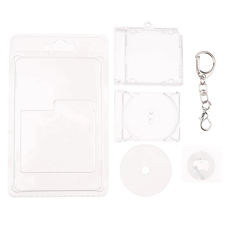 1 Set Peripheral Memorial Blank Album Mini NFC Function CD Box Keychain CD Player Shape Pendant DIY Backpack Charms