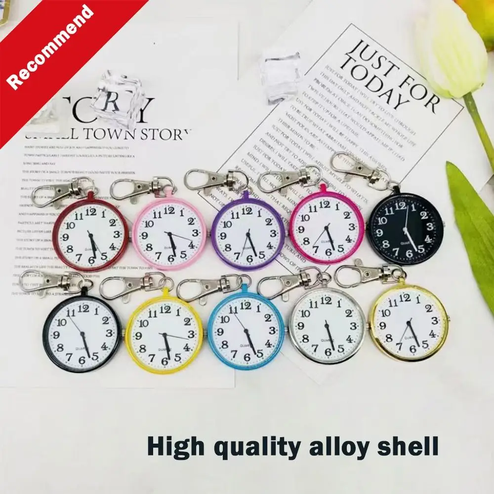 الطلب الكبير ساعات الجيب الكوارتز صغيرة مستديرة مضيئة النقاط الصدر الساعات كيرينغ الحد الأدنى تصميم ساعة جيب على مدار الساعة للامتحانات #2