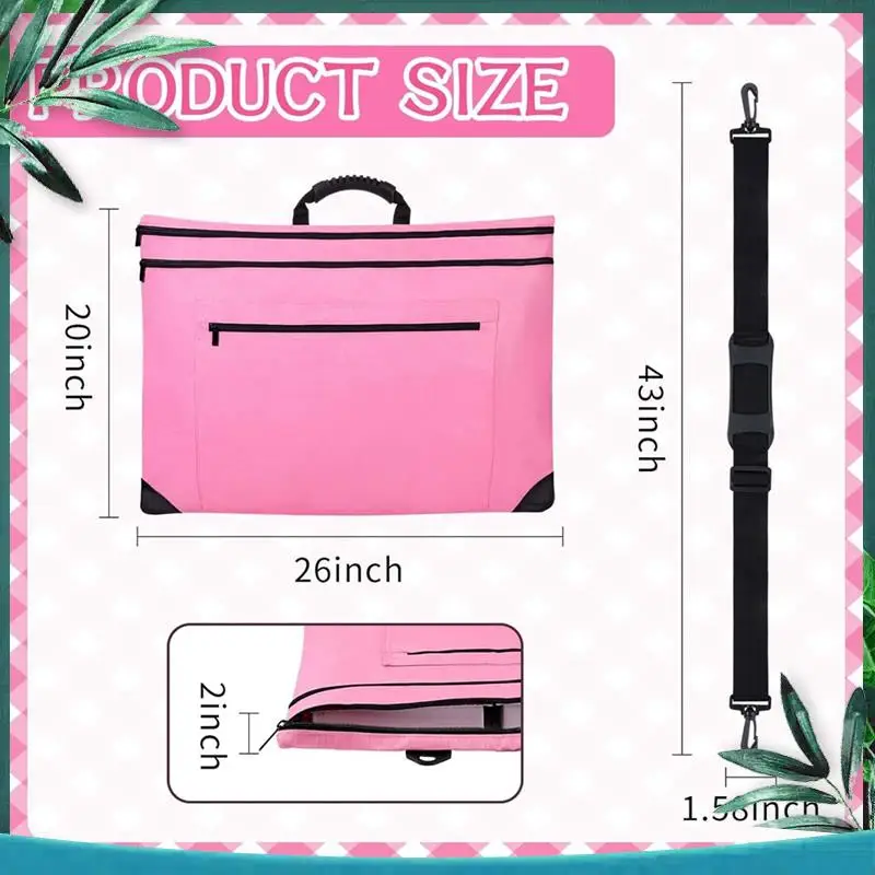 (ใหม่) กระเป๋าเอกสารศิลปะน้ําหนักเบากระเป๋าถือกันน้ําพร้อมไหล่และที่จับที่แข็งแรงสําหรับการร่างภาพโปสเตอร์และภาพวาด