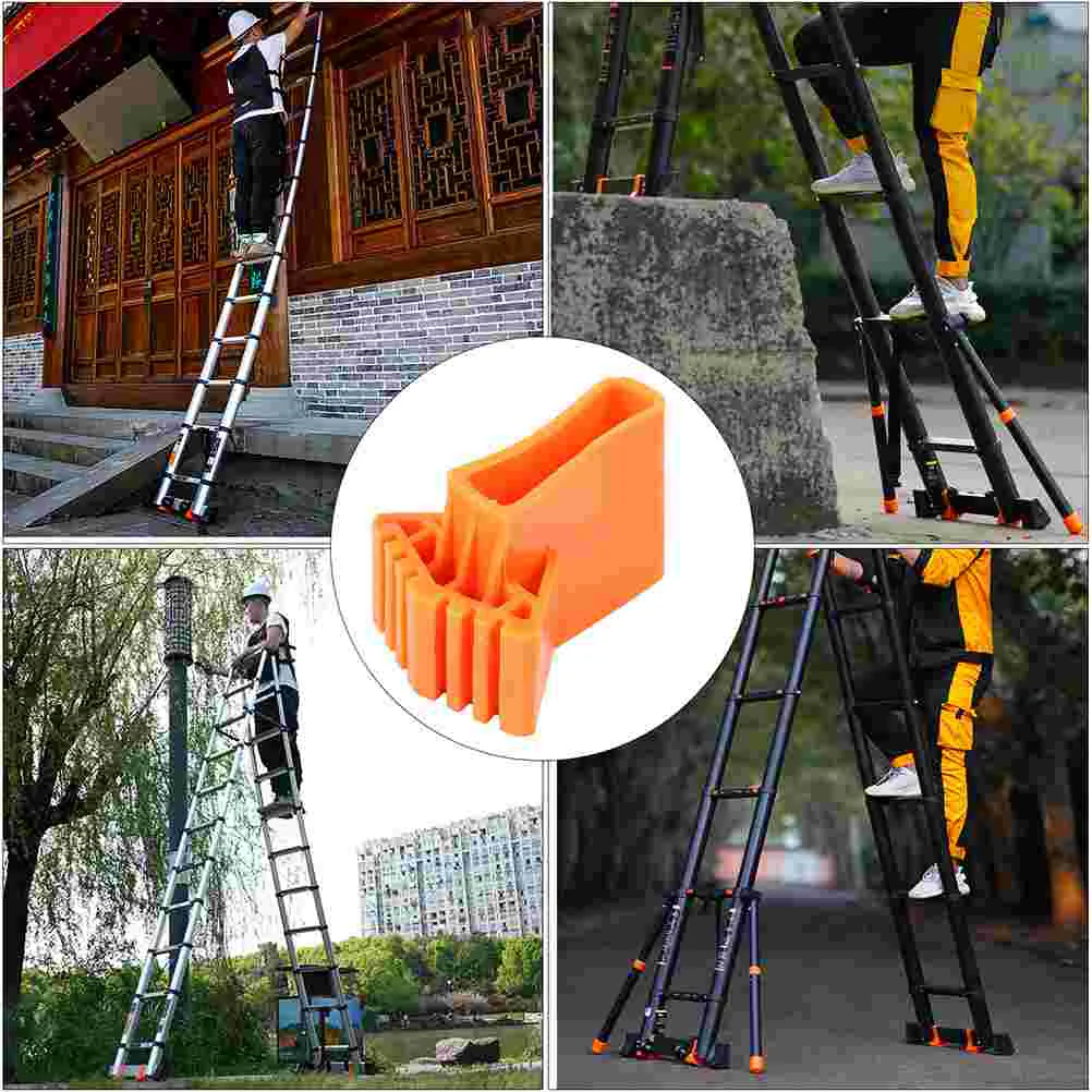 2 Pcs Folding Ladder Feet Protector Foot Pad Telescopic Pads Non-skid Pvc Covers