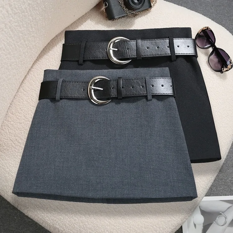 

Универсальная костюмная юбка с высокой талией, женская юбка, модная корейская повседневная юбка длиной до пола для молодых женщин