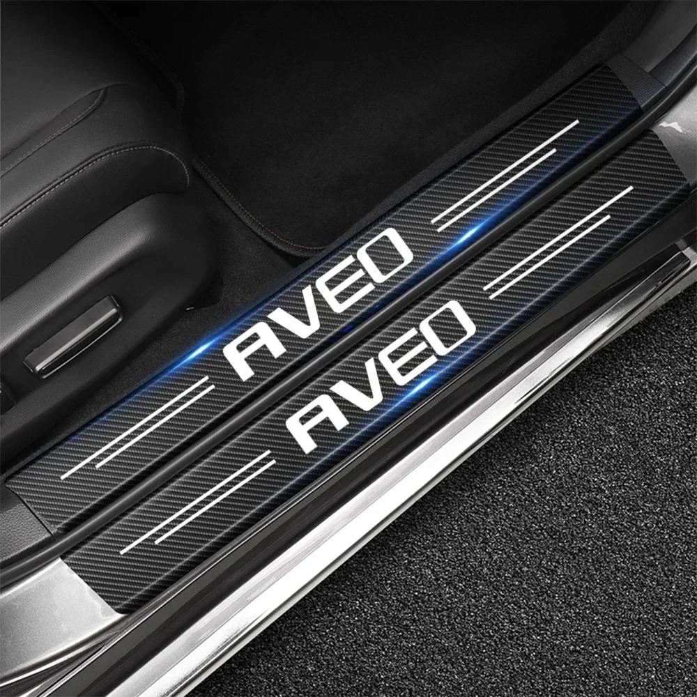 4Pcs Car Door Threshold Sill Sticker for Chevrolet Aveo T200 T250 T300 2023 2021 2018 2017 2016 2015 Sedan Hatchback Accessories