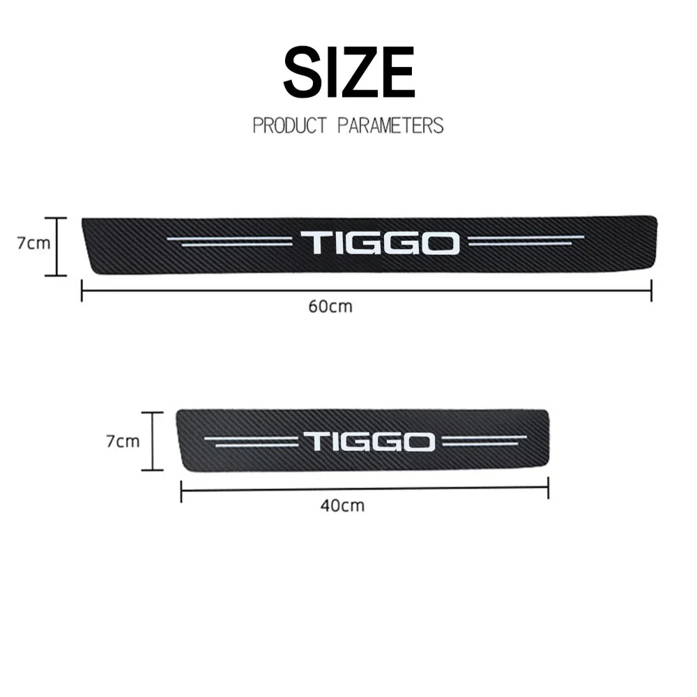 Car Door Sill Protector Rear Trunk Bumper Threshold Anti-Scratch Stickers for CHERY Tiggo Logo 2 3 5 7 8 3X 5X Accessories